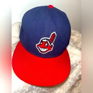 NEW ERA CHIEF WAHOO CLEVELAND INDIANS BASEBALL CAP ♥️💙 RETIRED LOGO